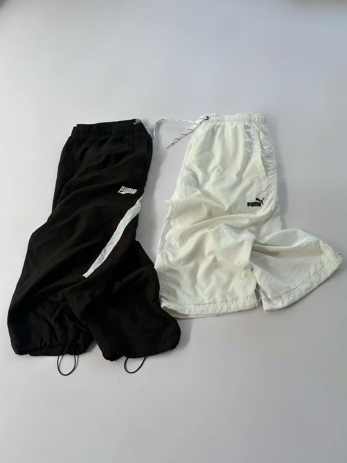 Black and Cream Curved Panel Joggers