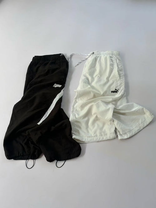 Black and Cream Curved Panel Joggers
