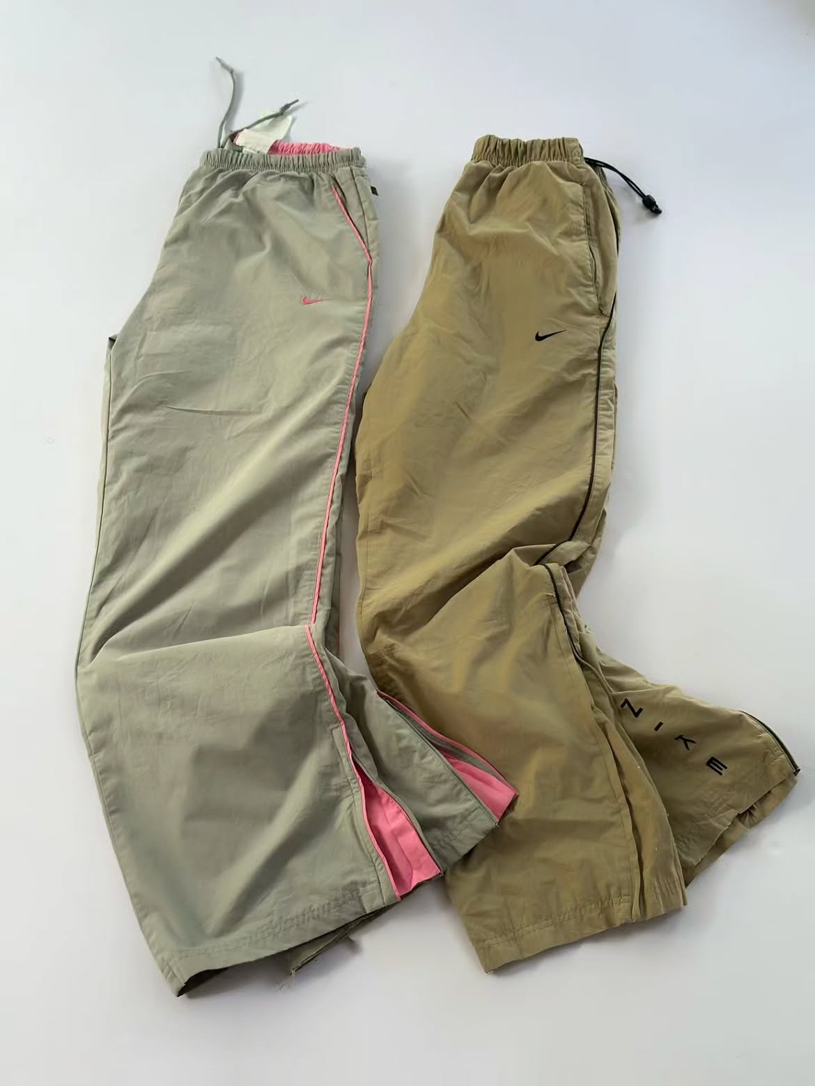 Sage and Khaki Contrast Trim Track Pants