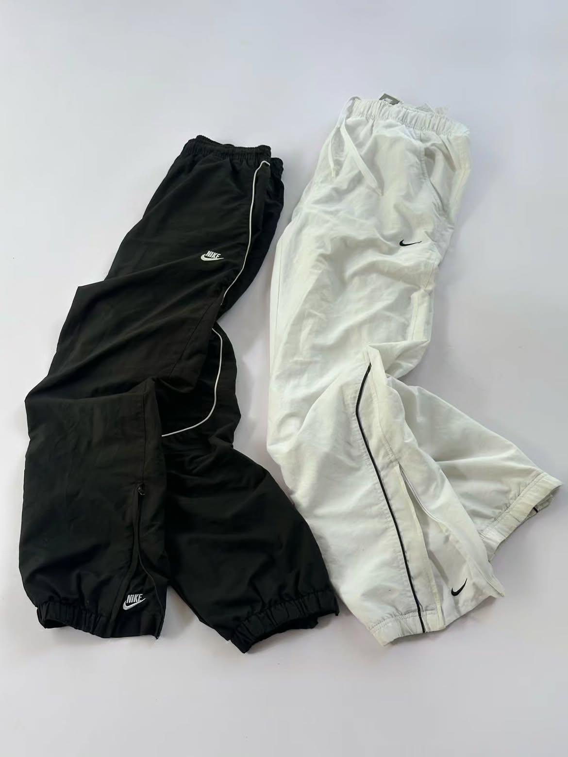 Black and White Piped Sport Track Pants