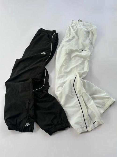Black and White Piped Sport Track Pants