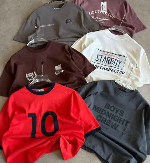 Assorted Typography Graphic T-Shirt Collection
