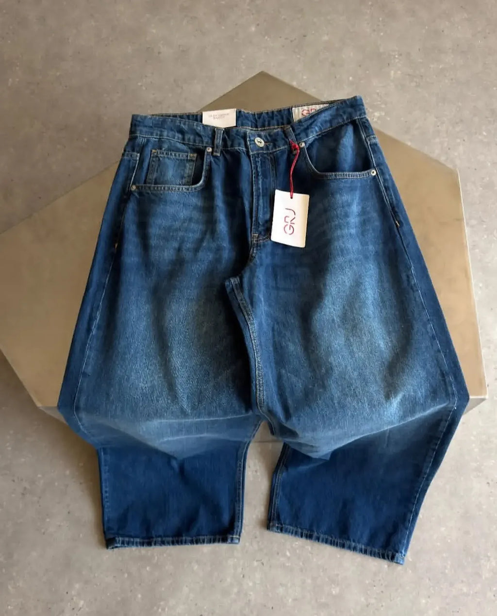 Cream Wide Leg Casual Jeans