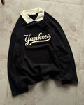 Black Script Graphic Contrast Collar Shirt