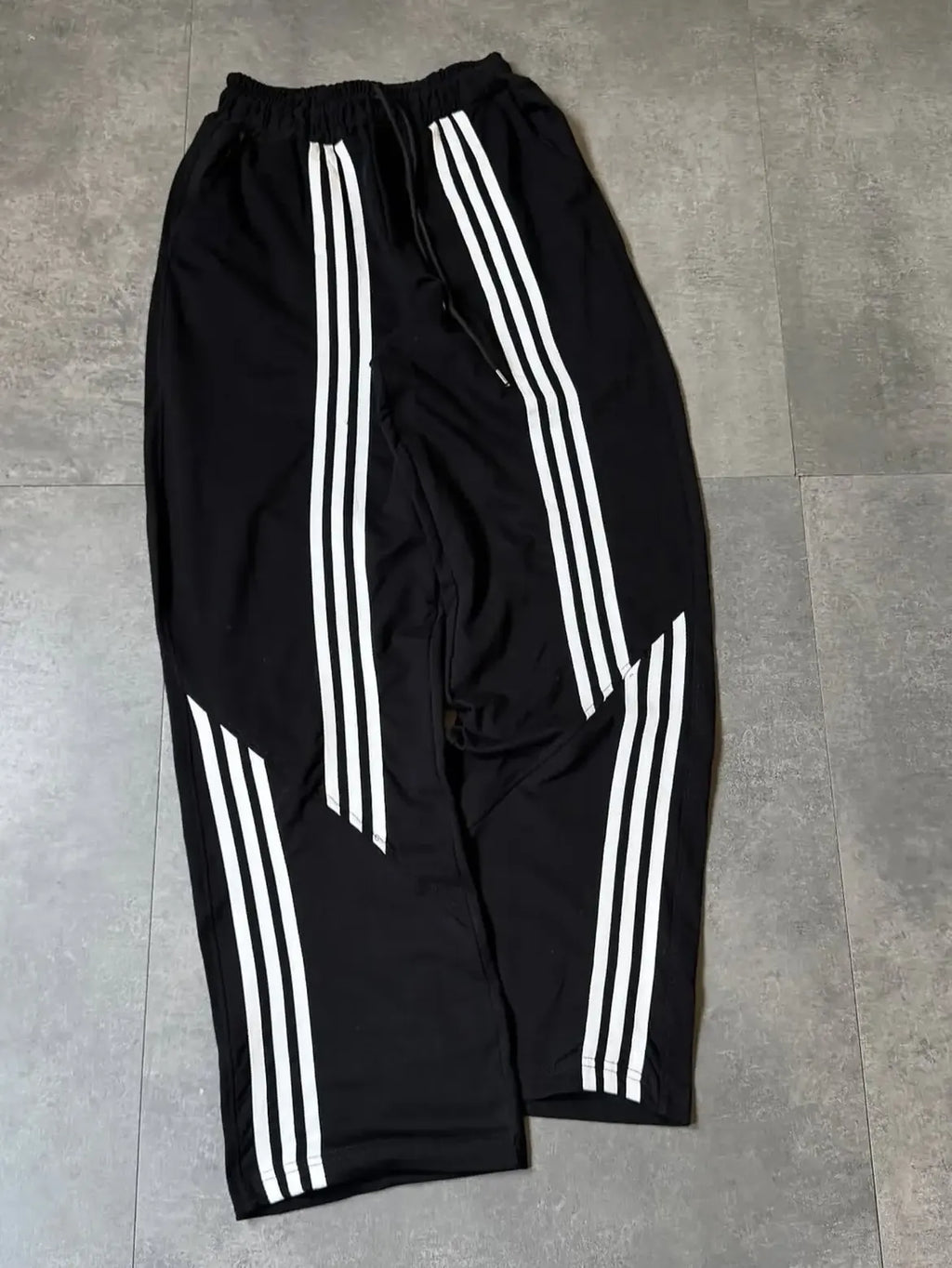 Three Stripe Wide-Leg Track Pants – Off White,Sky Blue,Black
