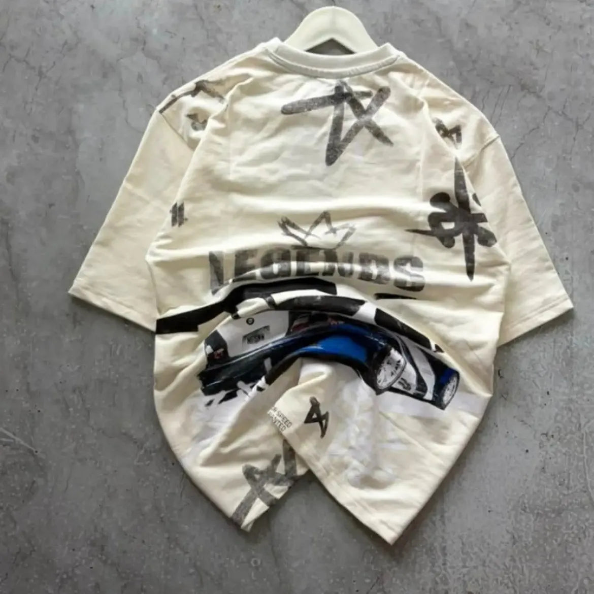 Motorsport Legends Car Graphic Oversized T-Shirt – Off White