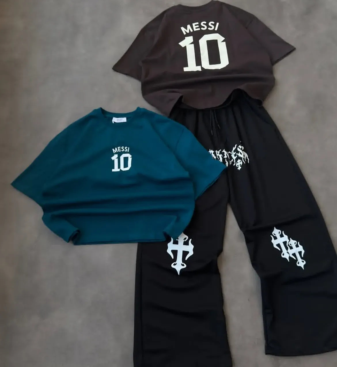 Messi 10 Oversized T-Shirt & Graphic Baggy Pants Set