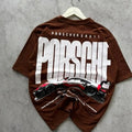Porsche 911 Racing Graphic Oversized T-Shirt – Brown