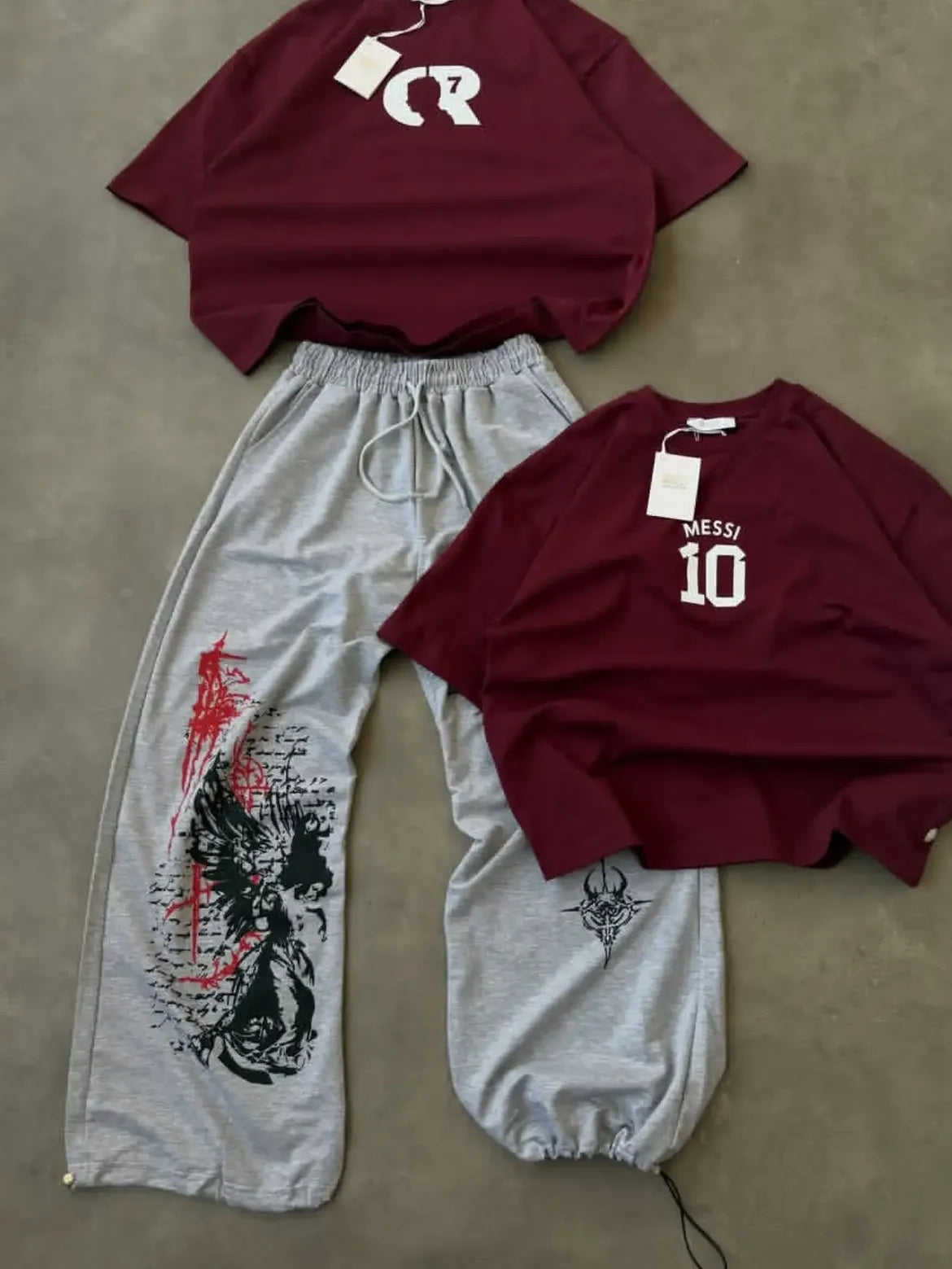 Messi 10 Oversized T-Shirt & Graphic Baggy Pants Set