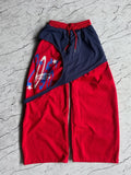 Red and Navy Colour Block Track Pants