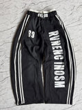 Black Side Stripe Graphic Track Pants