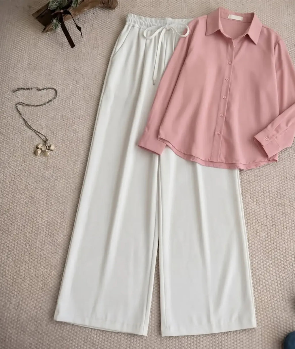 Pink Collared Button Front Shirt