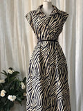 Black and Cream Zebra Print Shirt Dress