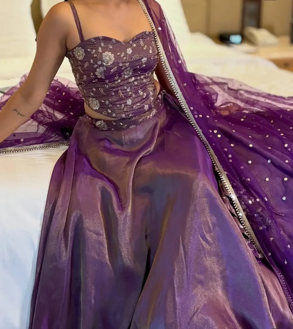 Purple Embellished Lehenga Outfit