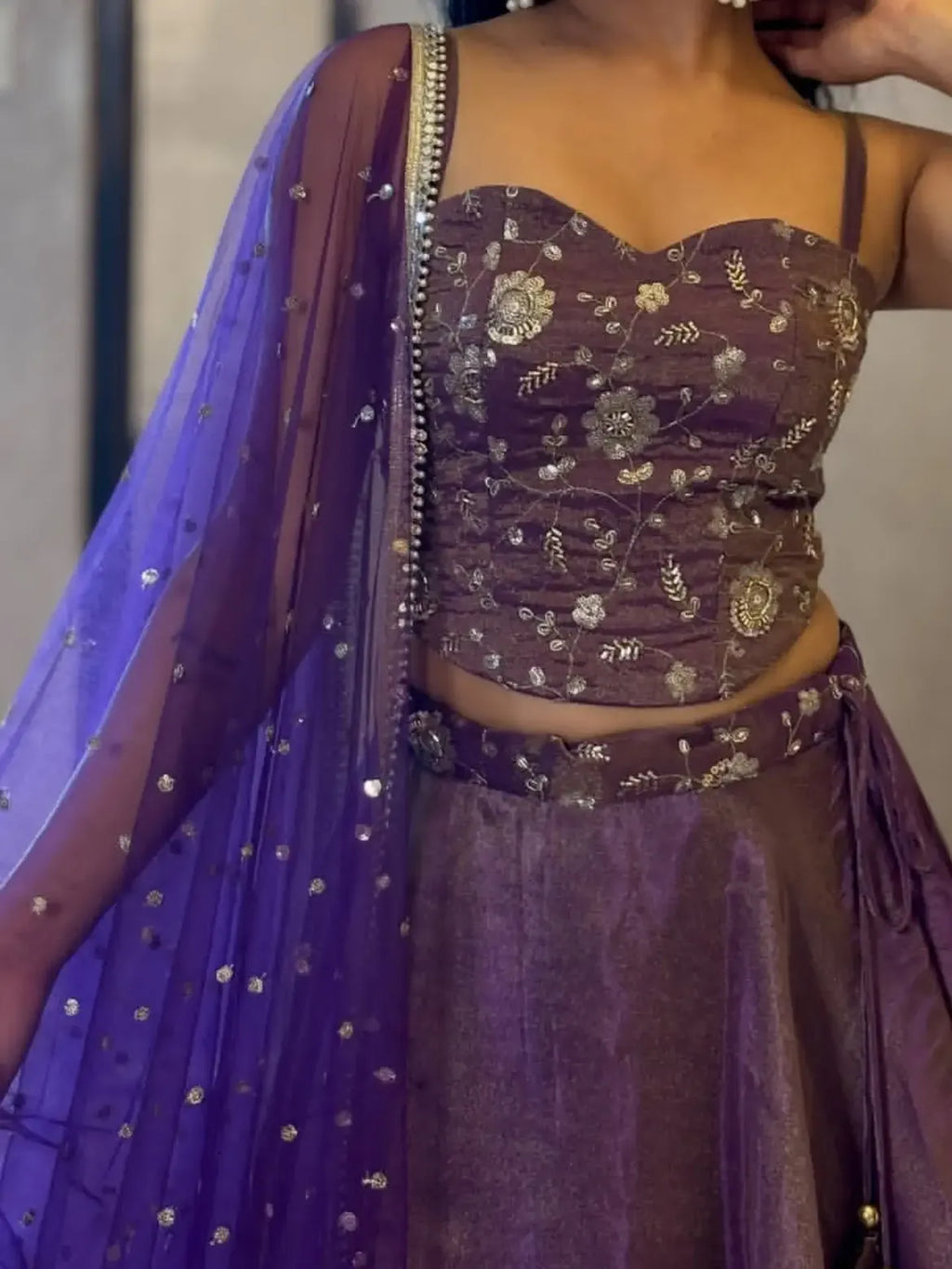 Purple Embellished Lehenga Outfit