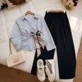 Blue Striped Collared Shirt