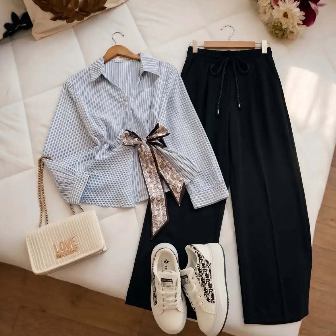 Blue Striped Collared Shirt