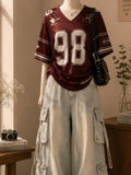 Burgundy 98 Oversized Jersey T-Shirt
