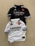 Retro Black & White Football Polo Jersey
