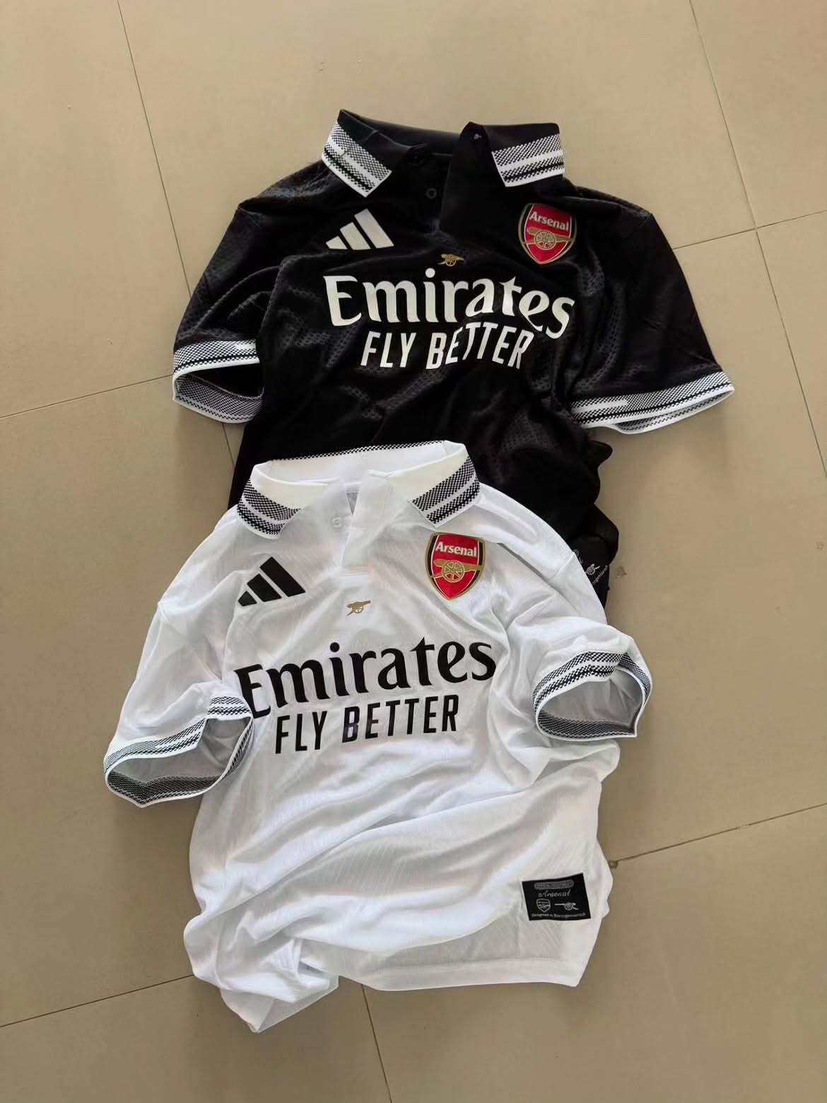 Retro Black & White Football Polo Jersey