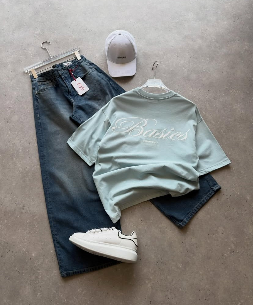 Mint Green Plain Crew Neck T-Shirt