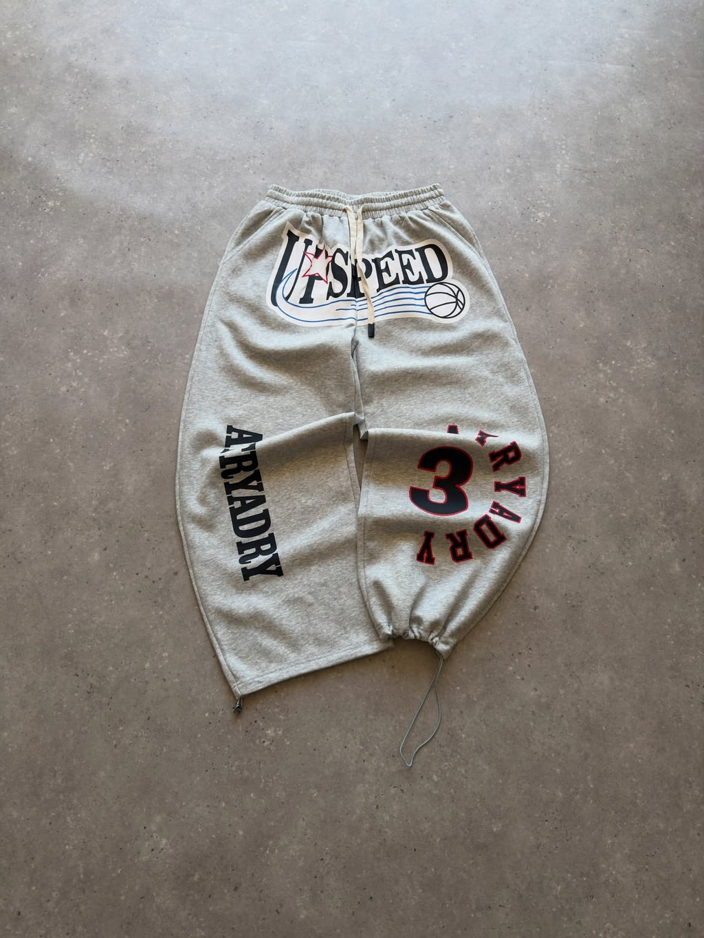 Graphic Panel Drawstring Track Pants