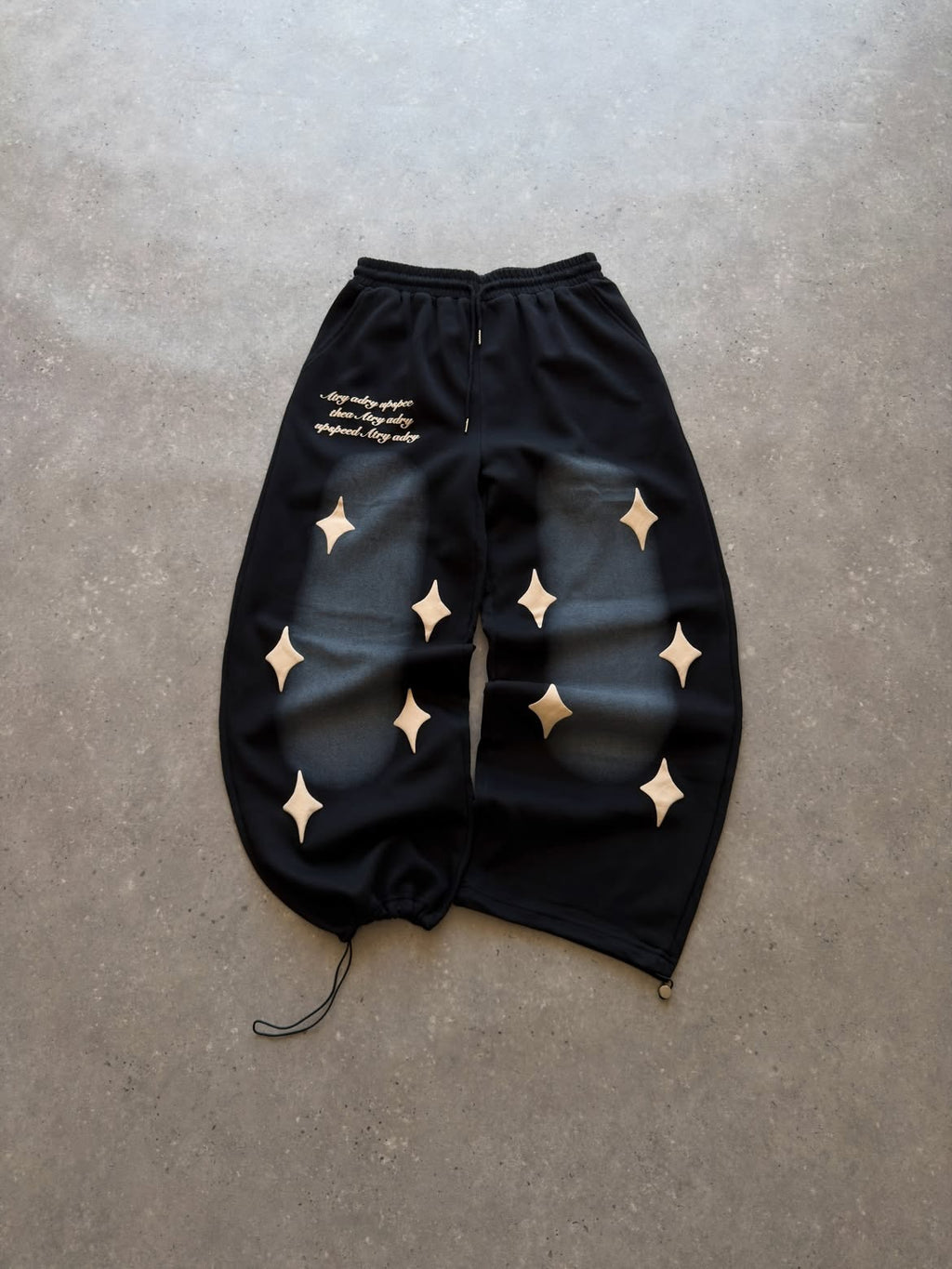 Graphic Panel Drawstring Track Pants