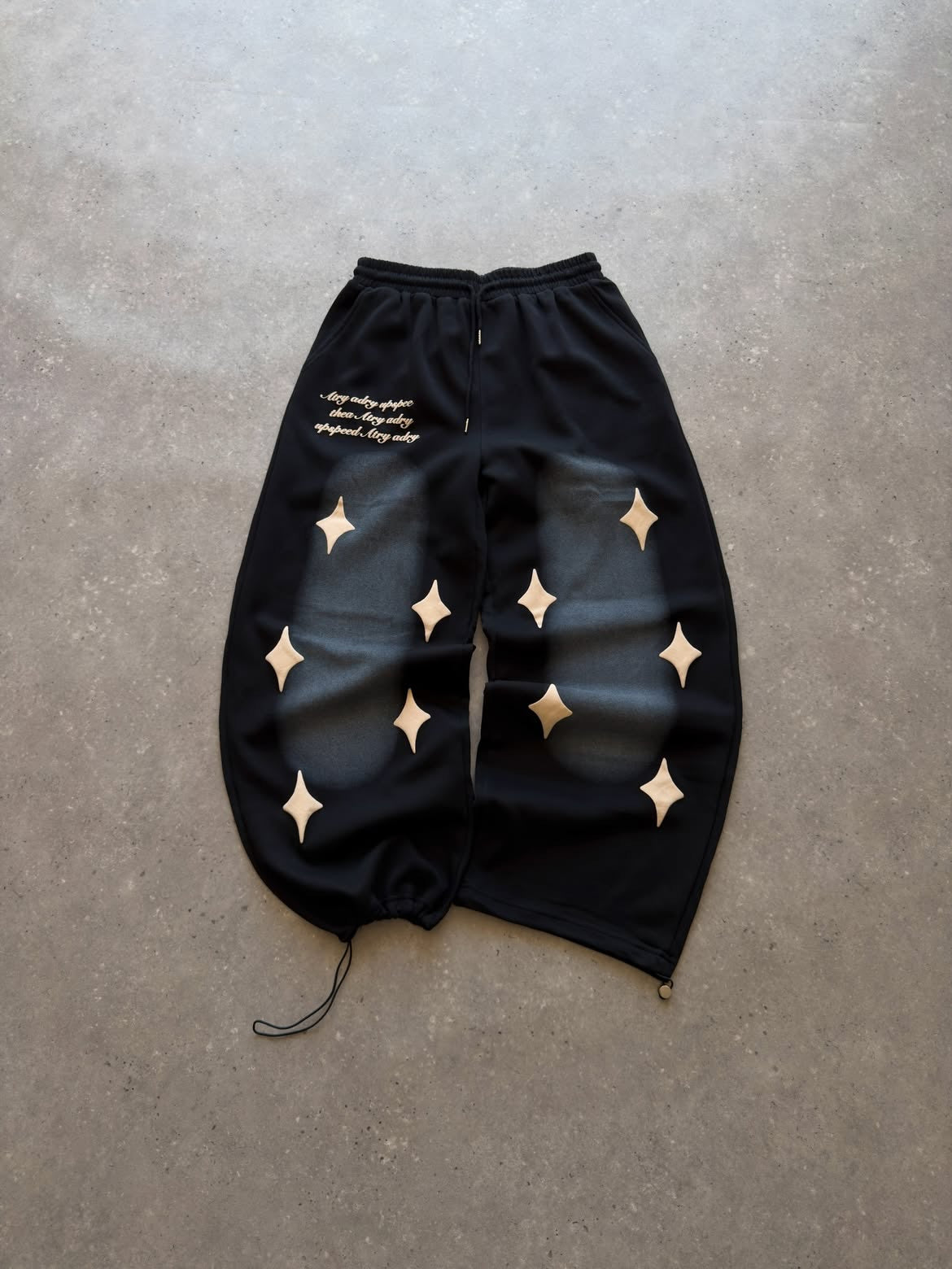 Graphic Panel Drawstring Track Pants