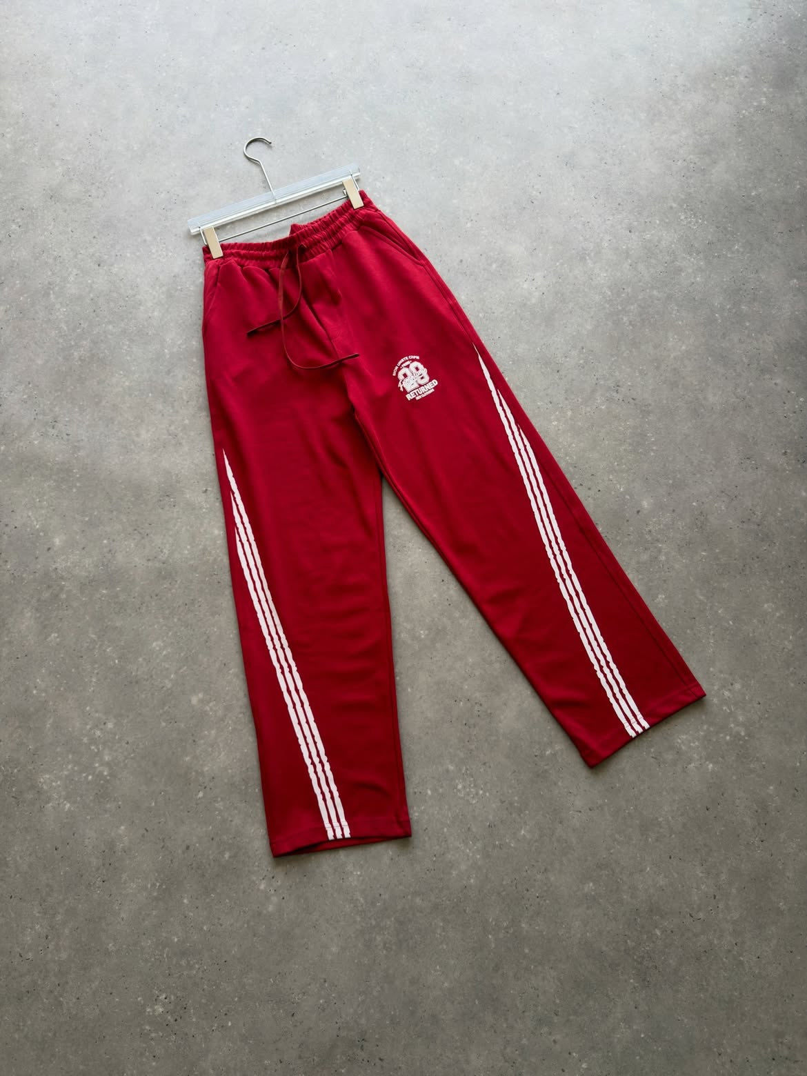 Graphic Panel Drawstring Track Pants