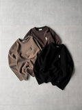 Men’s Ribbed Crew Neck Sweatshirt – Classic Casual Full Sleeve Top