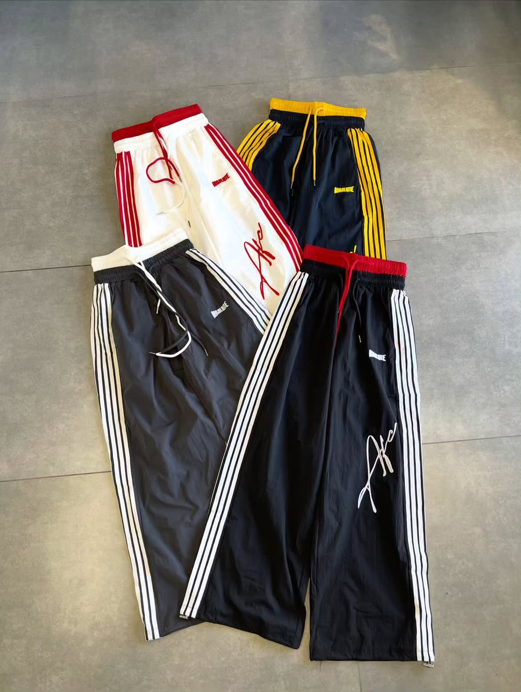 Contrast Side Stripe Drawstring Track Pants