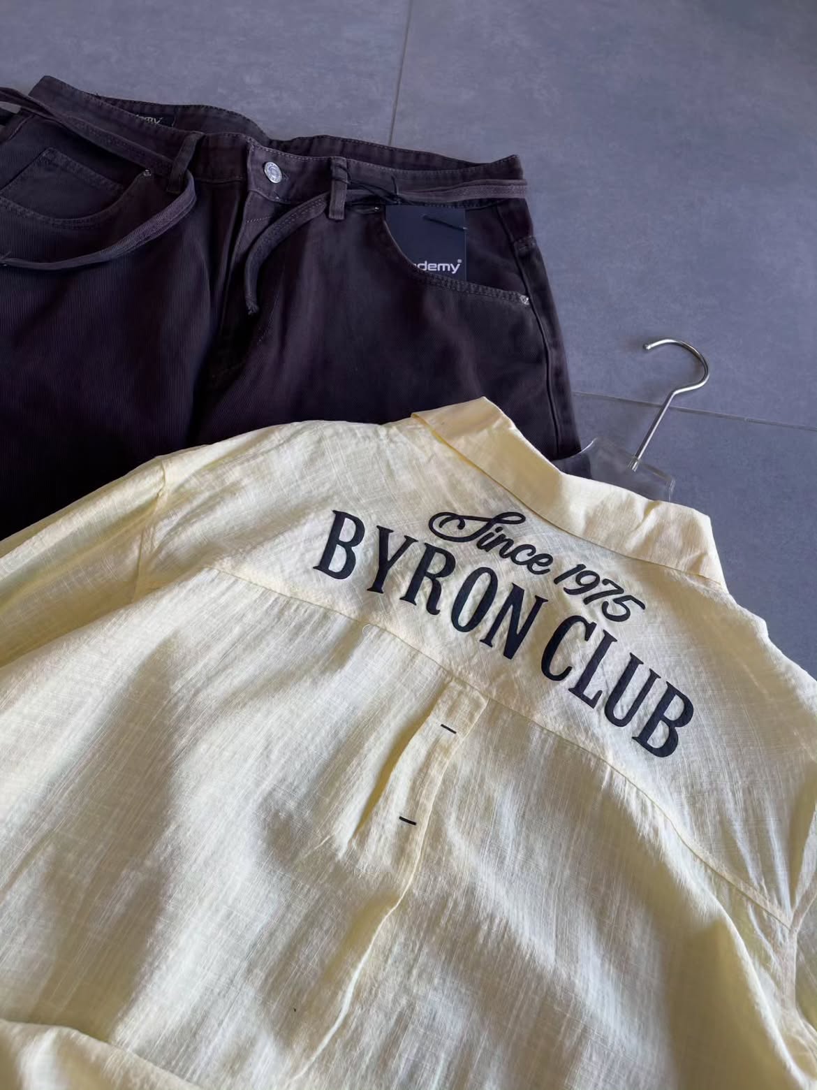 Light Grey Chest Lettering Casual Shirt