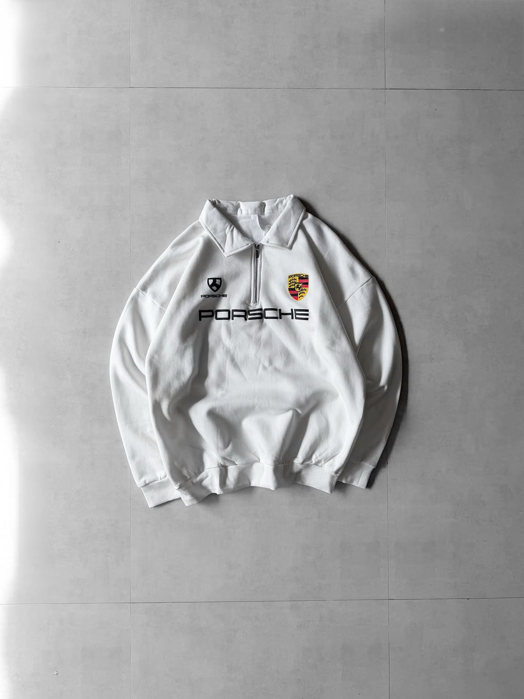 Motorsport Graphic Quarter-Zip Collared Sweatshirt
