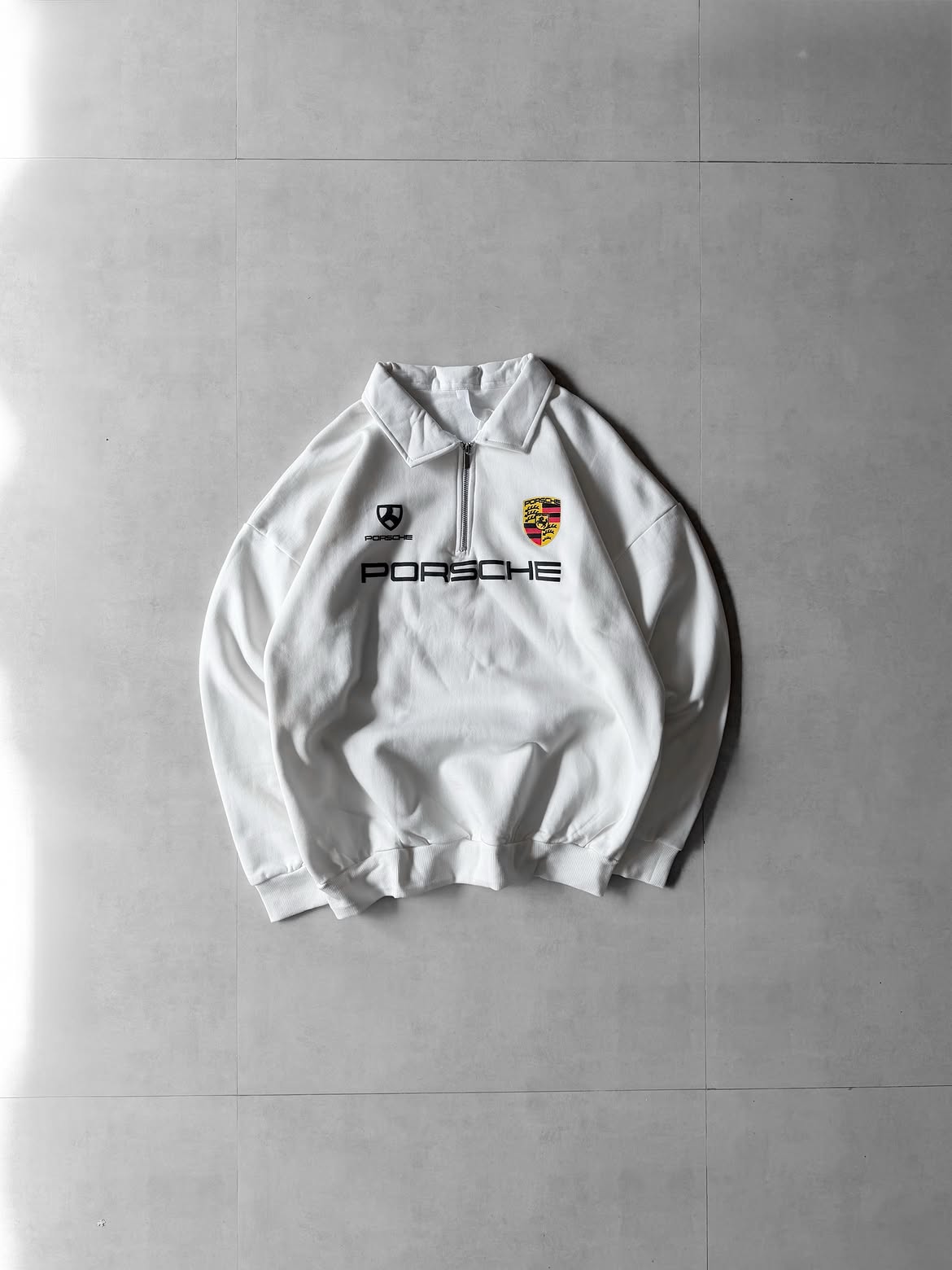 Motorsport Graphic Quarter-Zip Collared Sweatshirt