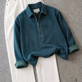 Deep Blue Half Zip Denim Shirt