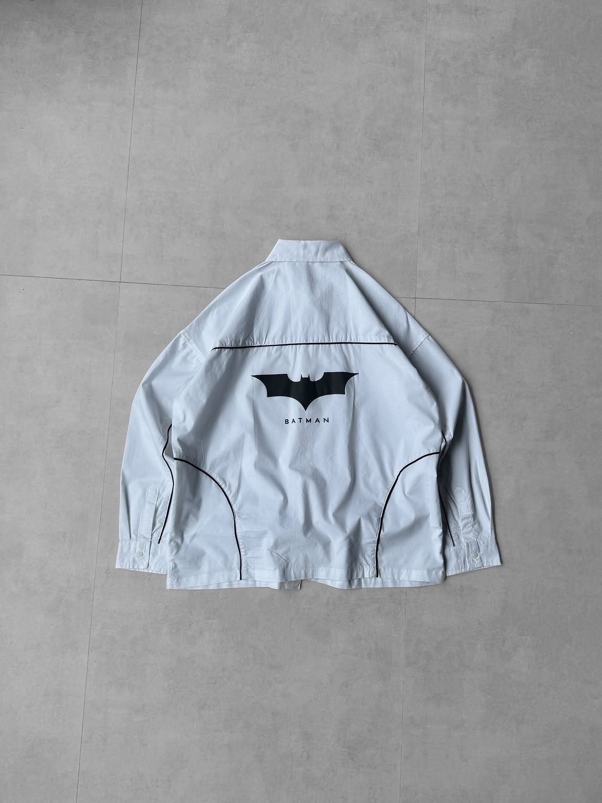 Men's Batman Graphic Shirt Jacket with Black Relaxed Jeans