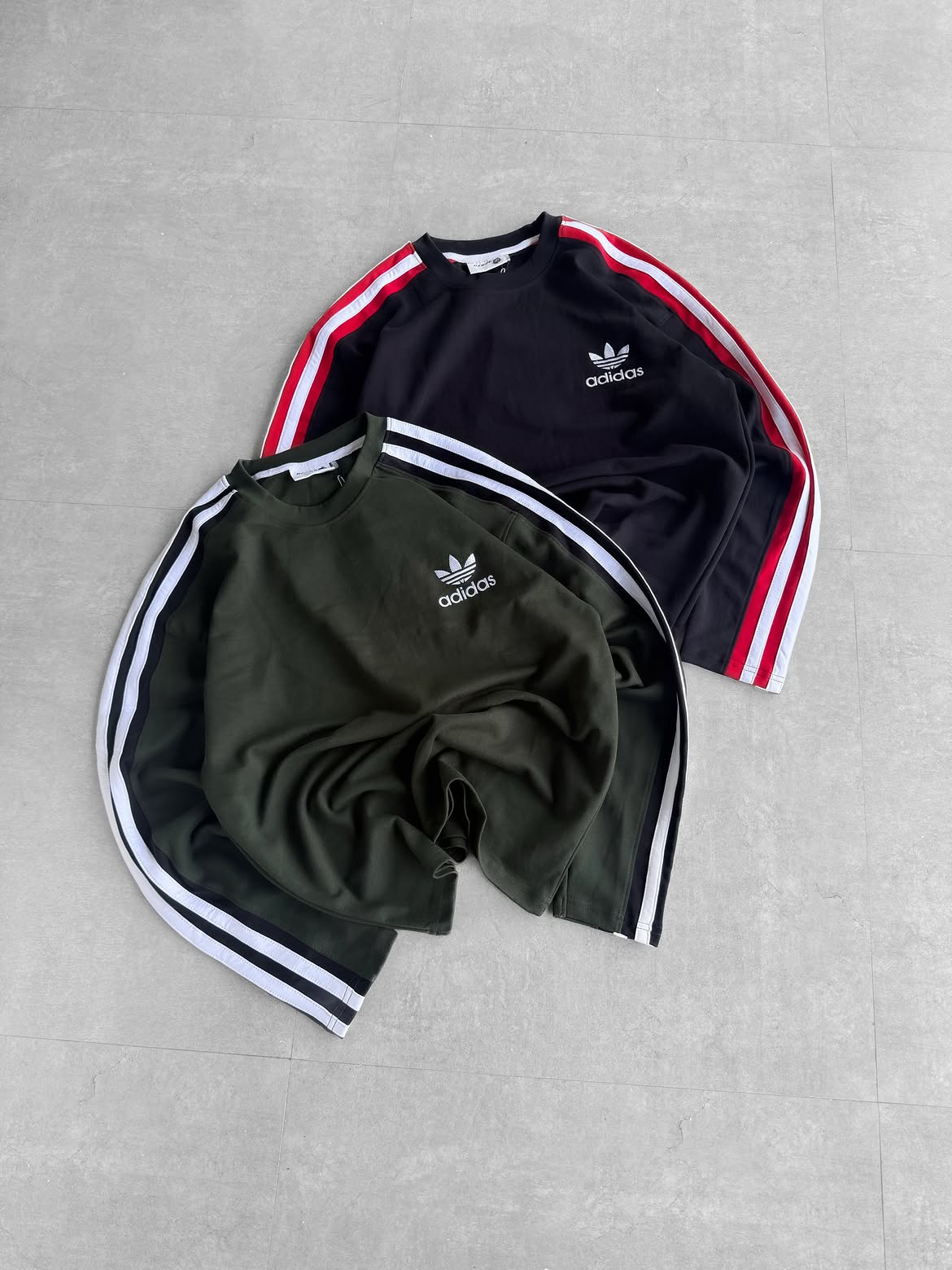 Men’s 3-Stripe Crew Neck Sweatshirt – Full Sleeve Casual Sports Top